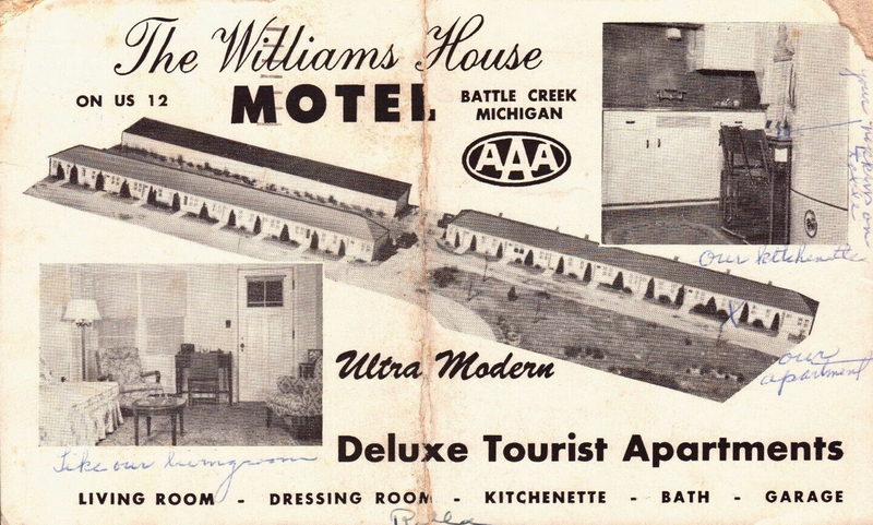 Williams House Motel - Old Postcard